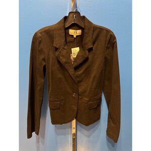 Juicy Couture Black Stretch Twill Jacket W/Heart Detail Womens L